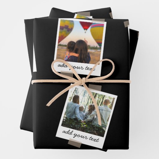 家族パーソナライズされた6フォトカスタムコラージュ ラッピングペーパーシート (インサイチュ)