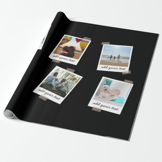 家族パーソナライズされた6フォトカスタムコラージュ ラッピングペーパー (アンロールド)