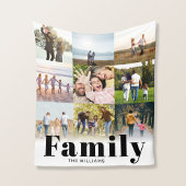 家族パーソナライズされた9写真コラージュ フリースブランケット