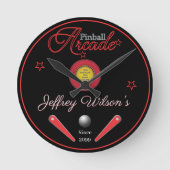 家族パーソナライズされた/人ピンボールの壁時計 ラウンド壁時計 (正面)