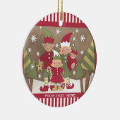 家族パーソナライズされた(4)クリスマスグリーティング セラミックオーナメント (右)