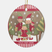 家族パーソナライズされた(4)クリスマスグリーティング セラミックオーナメント (左)