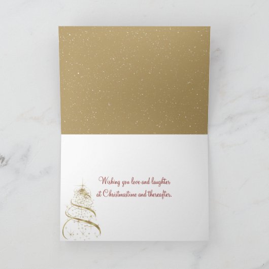 家族ビクトリアン名付きクリスマスハウス カード (内部)