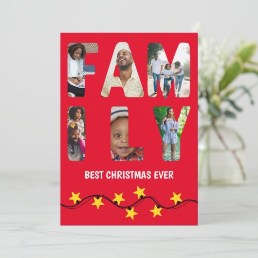 家族フェスティバルクリスマスシーズン6写真イメージカード 招待状 (スタンド正面)