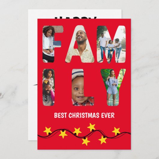 家族フェスティバルクリスマスシーズン6写真イメージカード 招待状 (正面/裏面)