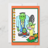 家族フレンドリーハローウィンパーティ衣装パーティー 招待状 (正面)