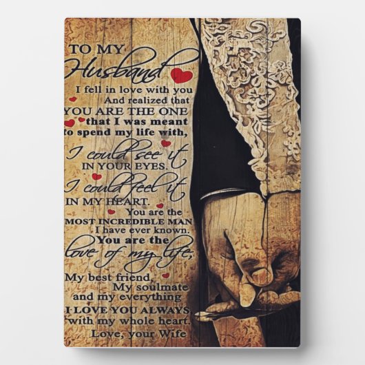 家族プレゼント |愛の引用文を夫に フォトプラーク (正面)