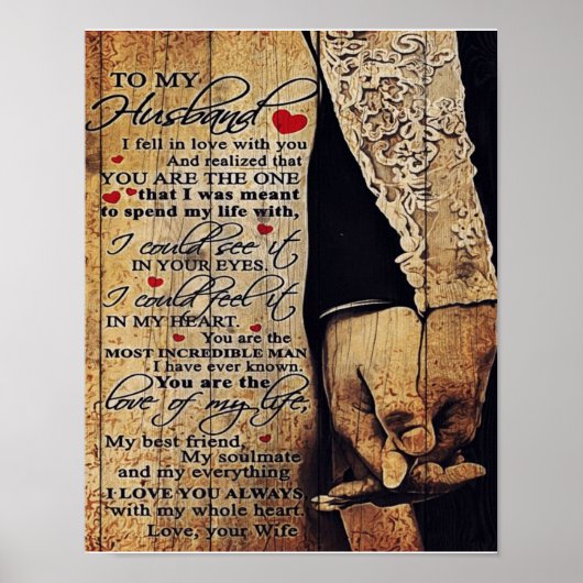家族プレゼント |愛の引用文を夫に ポスター (正面)