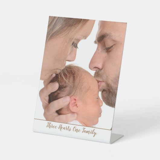 家族ベビー写真3ハートワンファミリー引用文 台座サイン
