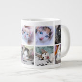家族ペットの写真コラージュ ジャンボコーヒーマグカップ (正面右)