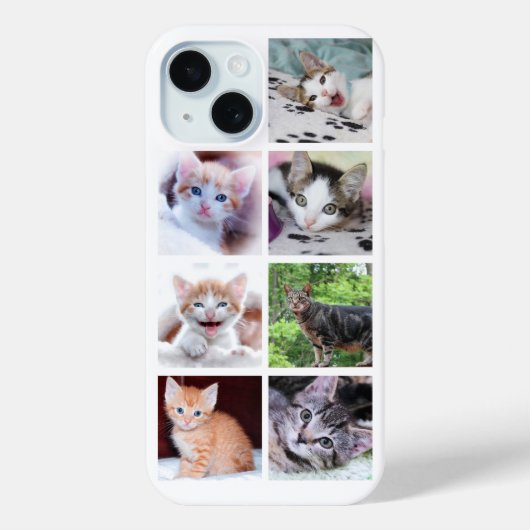 家族ペット7枚のスクエアフォトコラージュ Case-Mate iPhoneケース (裏面)