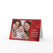 家族ポートレートクリスマスグリーティングカードテンプレート