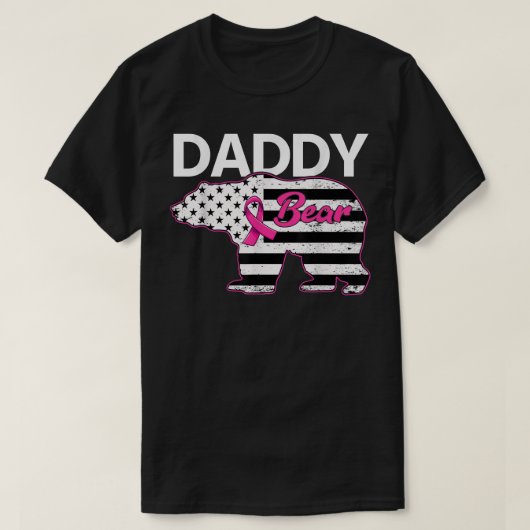 家族マッチングTee Daddy Bear乳がん認識 Tシャツ (デザイン正面)