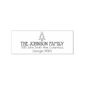 家族ミニマルエレガントクリスマス差出人住所 ラバースタンプ (インプリント)