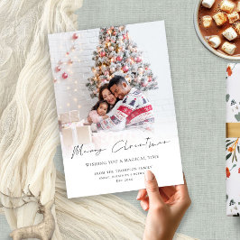 家族ミニマル写真オーバーレイMerry Christmas シーズンカード
