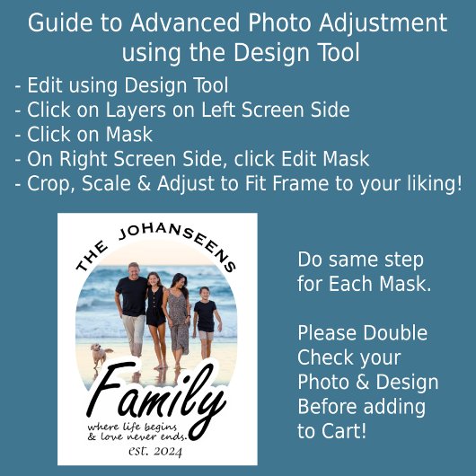 家族ミニマル写真カスタムのスクリプト名と年 オーナメント