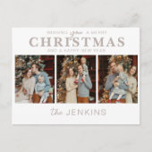 家族ミニマル写真クリスマスカード – シンプル ポストカード (正面)