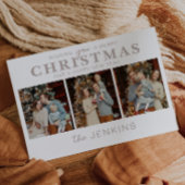 家族ミニマル写真クリスマスカード – シンプル ポストカード