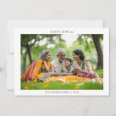 家族ミニマル写真ハッピー・デワリ・ブルゴーニュ シーズンカード (正面)