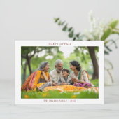 家族ミニマル写真ハッピー・デワリ・ブルゴーニュ シーズンカード (スタンド正面)