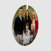 家族ミニマル2写真名前をカスタムする台本&年 オーナメント (正面)