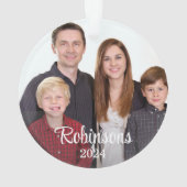 家族ミニマル2写真名前をカスタムする台本&年 オーナメント (裏面)