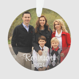 家族ミニマル2写真名前をカスタムする台本&年 オーナメント