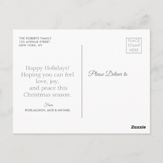 家族メリーの写真集めの休日 ポストカード (裏面)