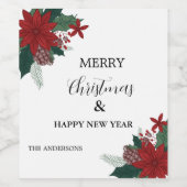 家族メリークリスマスとハッピーニューイヤーカスタムクリスマス ワインラベル (シングルラベル)