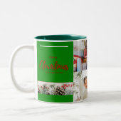 家族メリークリスマスと新年おめでとう ツートーンマグカップ (左)