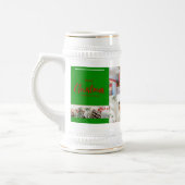 家族メリークリスマスと新年おめでとう ビールジョッキ (左)