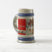 家族メリークリスマスと新年おめでとう ビールジョッキ (正面左)