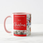 家族メリークリスマスと新年おめでとう マグカップ (左)