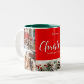 家族メリークリスマスハッピーニューイヤー4枚 ツートーンマグカップ (正面左)