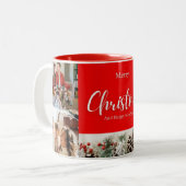 家族メリークリスマスハッピーニューイヤー4枚 ツートーンマグカップ (正面左)