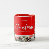 家族メリークリスマスハッピーニューイヤー4枚 ツートーンマグカップ (中央)