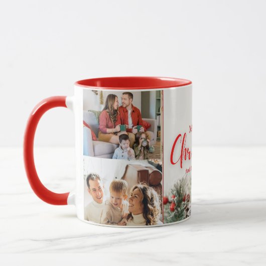 家族メリークリスマスハッピーニューイヤー4枚 マグカップ (左)