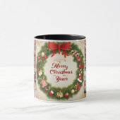 家族メリークリスマスハッピーニューイヤー4枚 マグカップ (中央)