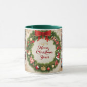 家族メリークリスマスハッピーニューイヤー4枚 マグカップ (中央)