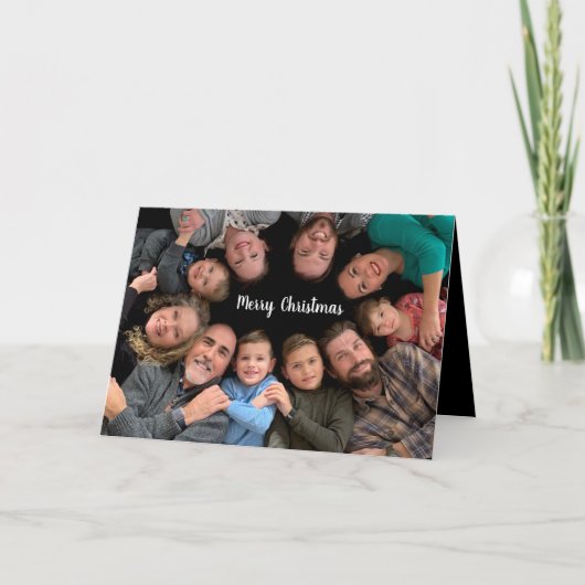 家族メリークリスマスホリデーフォト シーズンカード (正面)