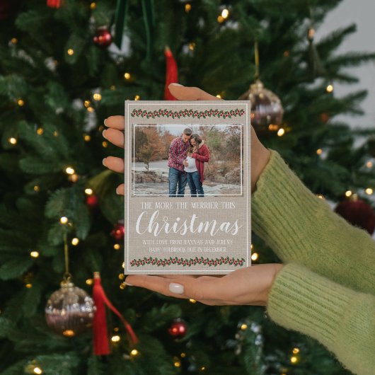 家族メリークリスマスホリデー妊娠フォトカード シーズンカード