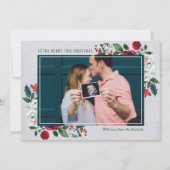 家族メリークリスマスホリデー妊娠フォトカード シーズンカード (正面)