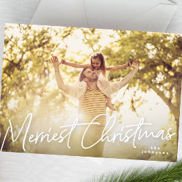 家族メリークリスマス写真ホリデーカード シーズンカード