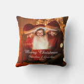 家族メリークリスマス写真祖母おじいちゃん クッション (裏面)