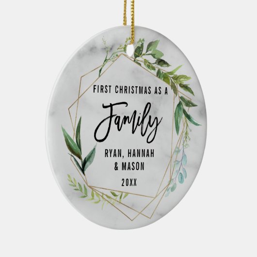 家族モダンとしての初めてのクリスマス セラミックオーナメント (右)