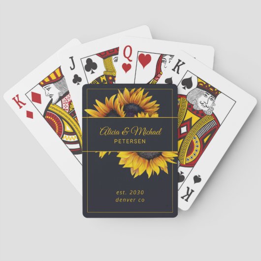 家族モダンのエレガント金ゴールドは結婚式 トランプ (裏面)