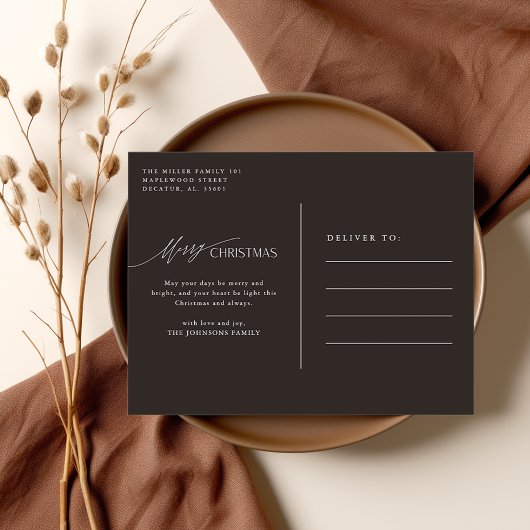 家族モダンのクリスマスの休日の写真 ポストカード