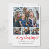家族モダンのクリスマスをコラージュ4枚 シーズンカード (正面)