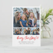 家族モダンのクリスマスをコラージュ4枚 シーズンカード (スタンド正面)