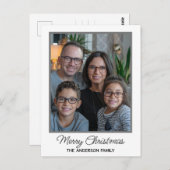 家族モダンのクリスマスカスタム写真パーソナライズされた ポストカード (正面/裏面)
